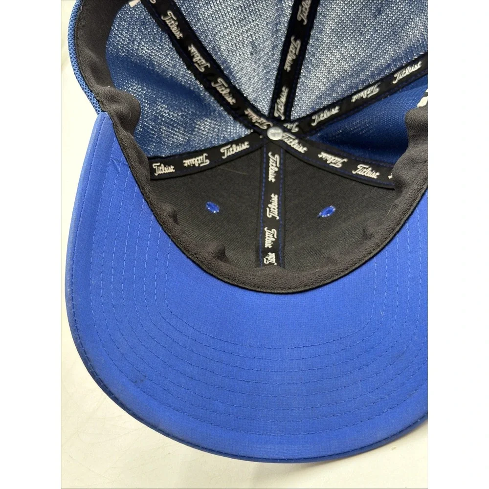 TITLEIST GOLF Mens L/XL Blue Footjoy Mesh Fitted Titleist Pro V1 New Era Cap Hat